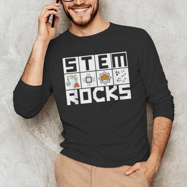 STEM Rocks Science Technology Engineering Math STEM Teacher Men's Long Sleeve T-Shirt, novelty gifts, funny gifts
