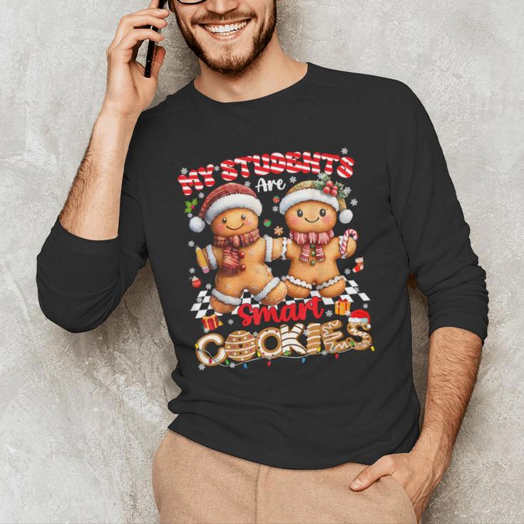 My Student Are Smart Cookies Pjs Christmas Xmas Teacher Men's Long Sleeve T-Shirt, novelty gifts, funny gifts