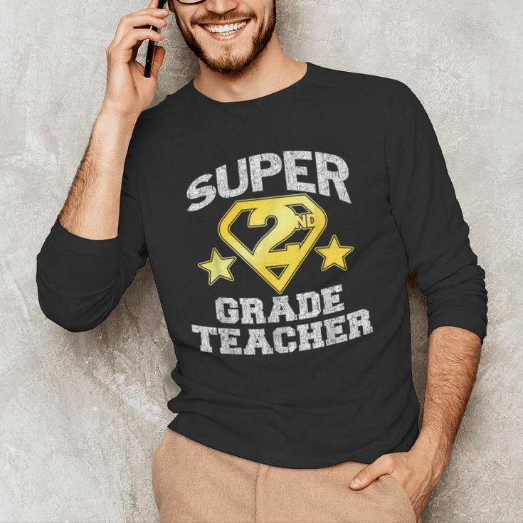 Super 2nd Grade Teacher Hero Men's Long Sleeve T-Shirt, novelty gifts, funny gifts