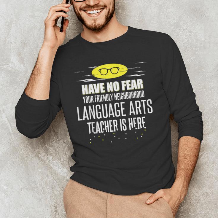 Super Language Arts Teacher Have No Fear T-Shirt Men's Long Sleeve T-Shirt, novelty gifts, funny gifts