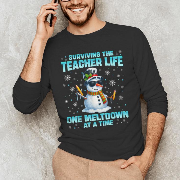 Surviving The Teacher Life Pjs Pajamas Christmas Xmas Teache Men's Long Sleeve T-Shirt, novelty gifts, funny gifts Surviving The Teacher Life Pjs Pajamas Christmas Xmas Teache Men's Long Sleeve T-Shirt, novelty gifts, funny gifts