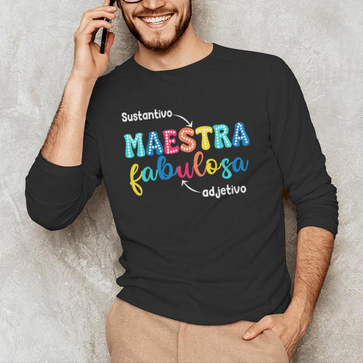 Sustantivo Maestra Fabulosa Adjetivo Spanish Teacher Men's Long Sleeve T-Shirt, novelty gifts, funny gifts Sustantivo Maestra Fabulosa Adjetivo Spanish Teacher Men's Long Sleeve T-Shirt, novelty gifts, funny gifts