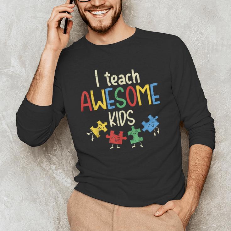 I Teach Awesome Kids Shirt Autism Special Education Teacher Men's Long Sleeve T-Shirt, novelty gifts, funny gifts I Teach Awesome Kids Shirt Autism Special Education Teacher Men's Long Sleeve T-Shirt, novelty gifts, funny gifts