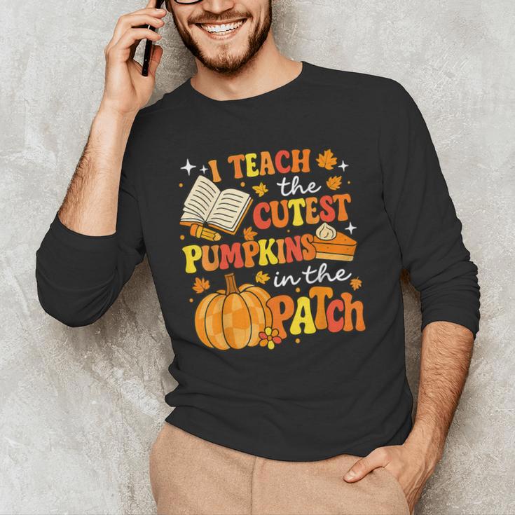 I Teach The Coolest Pumpkins In The Patch Teacher Halloween Men's Long Sleeve T-Shirt, novelty gifts, funny gifts I Teach The Coolest Pumpkins In The Patch Teacher Halloween Men's Long Sleeve T-Shirt, novelty gifts, funny gifts