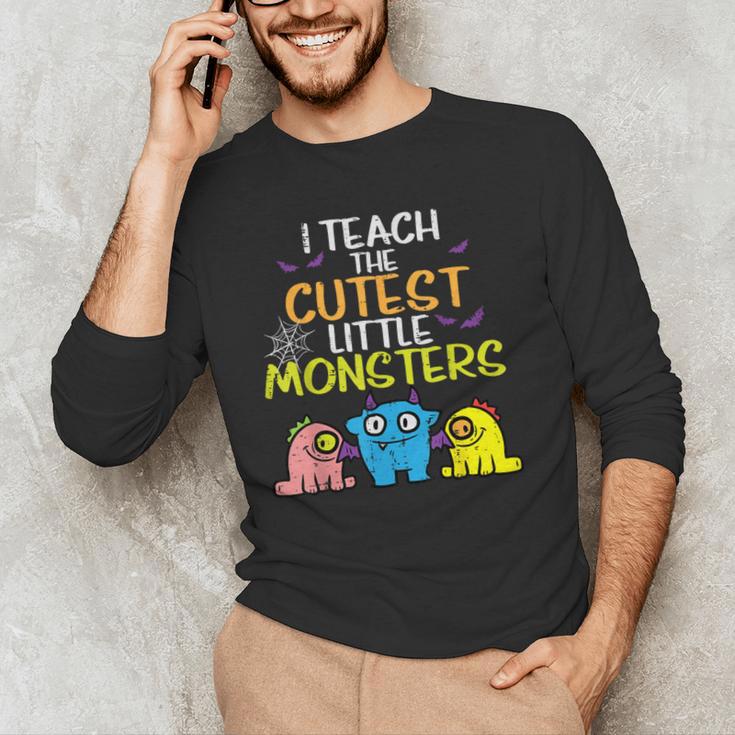 I Teach Cutest Little Monsters Halloween Teacher Men Women Men's Long Sleeve T-Shirt, novelty gifts, funny gifts I Teach Cutest Little Monsters Halloween Teacher Men Women Men's Long Sleeve T-Shirt, novelty gifts, funny gifts