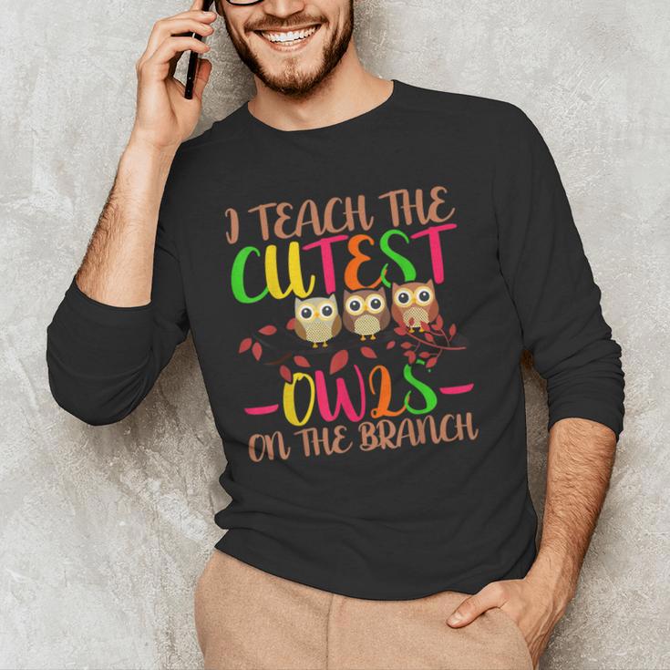 I Teach The Cutest Owls Christmas Or Teachers Day Men's Long Sleeve T-Shirt, novelty gifts, funny gifts