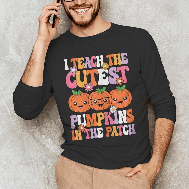 I Teach The Cutest Pumpkins Halloween Fall Teacher Women Men's Long Sleeve T-Shirt, novelty gifts, funny gifts I Teach The Cutest Pumpkins Halloween Fall Teacher Women Men's Long Sleeve T-Shirt, novelty gifts, funny gifts
