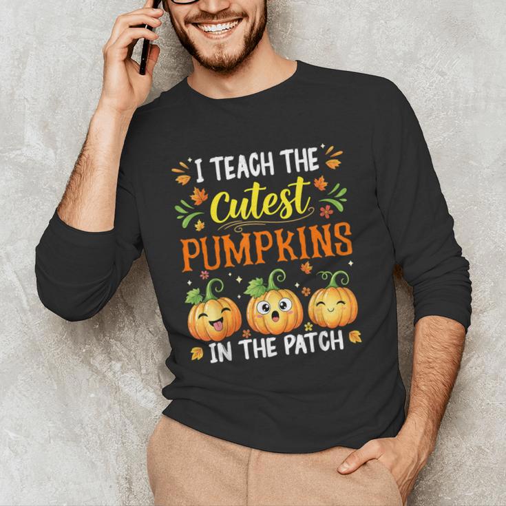 I Teach The Cutest Pumpkins Halloween Teacher Men's Long Sleeve T-Shirt, novelty gifts, funny gifts I Teach The Cutest Pumpkins Halloween Teacher Men's Long Sleeve T-Shirt, novelty gifts, funny gifts