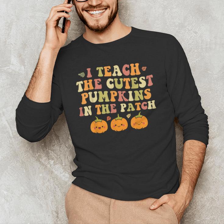 I Teach The Cutest Pumpkins In The Patch Fall Season Teacher Men's Long Sleeve T-Shirt, novelty gifts, funny gifts I Teach The Cutest Pumpkins In The Patch Fall Season Teacher Men's Long Sleeve T-Shirt, novelty gifts, funny gifts