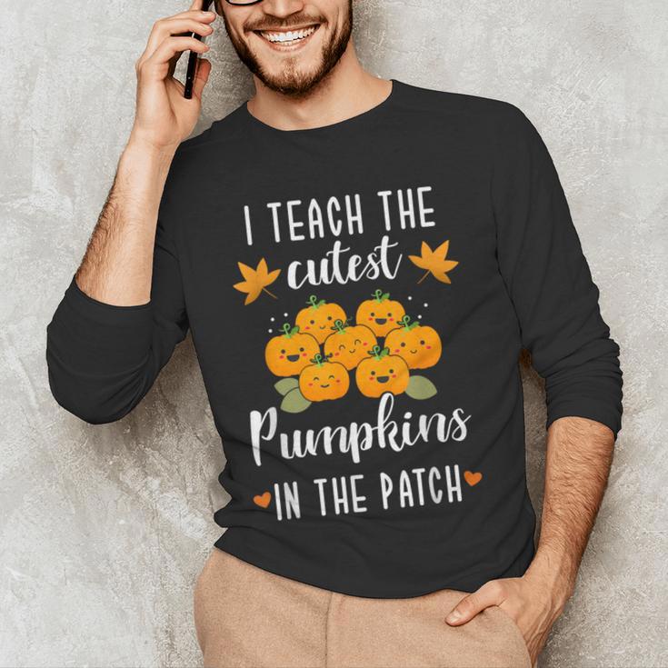 I Teach The Cutest Pumpkins In The Patch Halloween Teacher Men's Long Sleeve T-Shirt, novelty gifts, funny gifts I Teach The Cutest Pumpkins In The Patch Halloween Teacher Men's Long Sleeve T-Shirt, novelty gifts, funny gifts