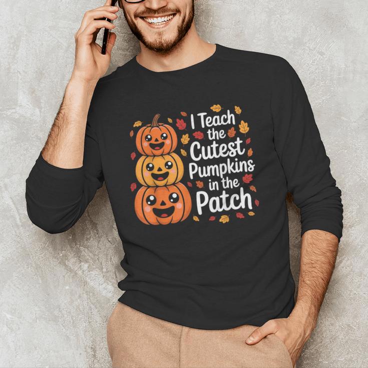 i Teach The Cutest Pumpkins In The Patch Teacher Halloween Men's Long Sleeve T-Shirt, novelty gifts, funny gifts i Teach The Cutest Pumpkins In The Patch Teacher Halloween Men's Long Sleeve T-Shirt, novelty gifts, funny gifts