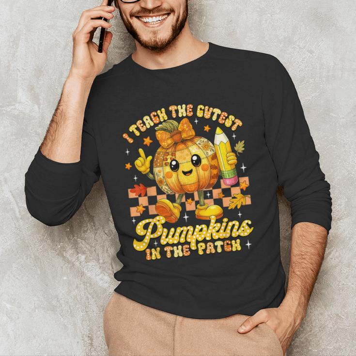 I Teach The Cutest Pumpkins In The Patch Teacher Halloween Men's Long Sleeve T-Shirt, novelty gifts, funny gifts I Teach The Cutest Pumpkins In The Patch Teacher Halloween Men's Long Sleeve T-Shirt, novelty gifts, funny gifts