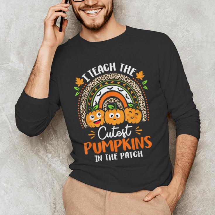 I Teach The Cutest Pumpkins In The Patch Teacher Halloween Men's Long Sleeve T-Shirt, novelty gifts, funny gifts