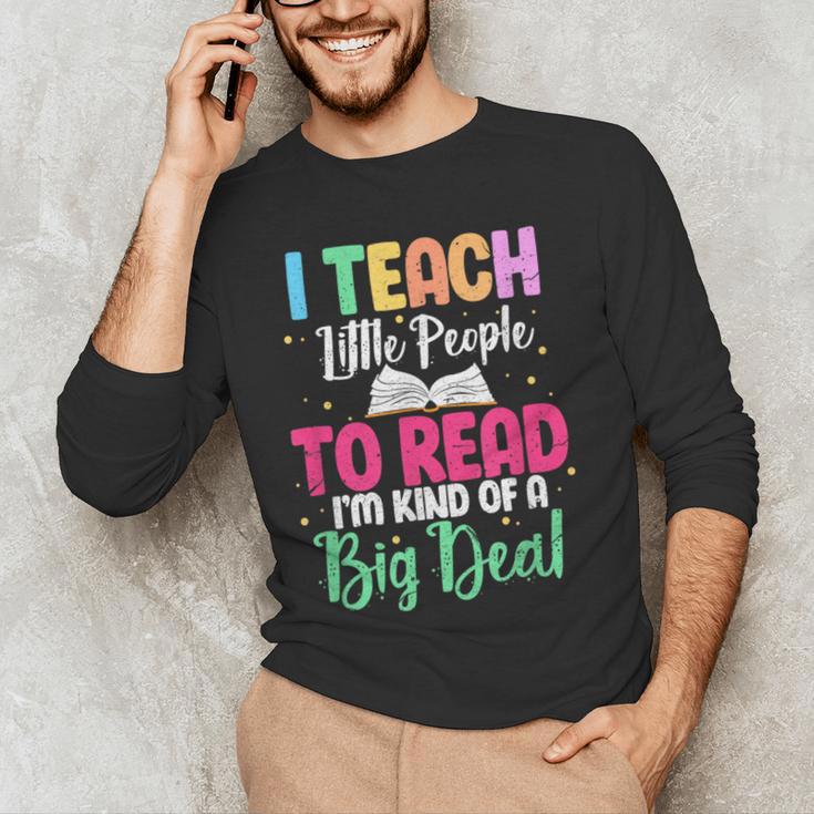 I Teach Little People To Read Reading Teacher For Men Women Girls Kids Men's Long Sleeve T-Shirt, novelty gifts, funny gifts