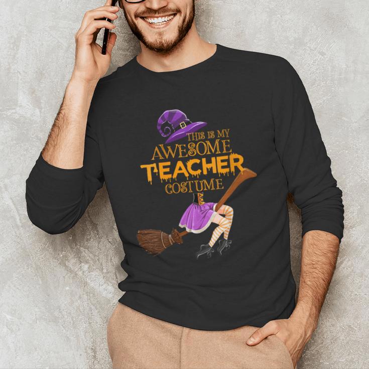 This Is My Teacher Costume Halloween Family Matching Group Men's Long Sleeve T-Shirt, novelty gifts, funny gifts