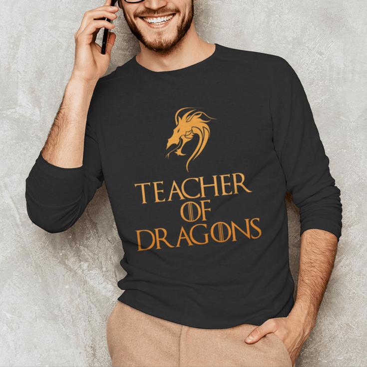 Teacher Of Dragons For Teachers Top Tee T-Shirt Men's Long Sleeve T-Shirt, novelty gifts, funny gifts