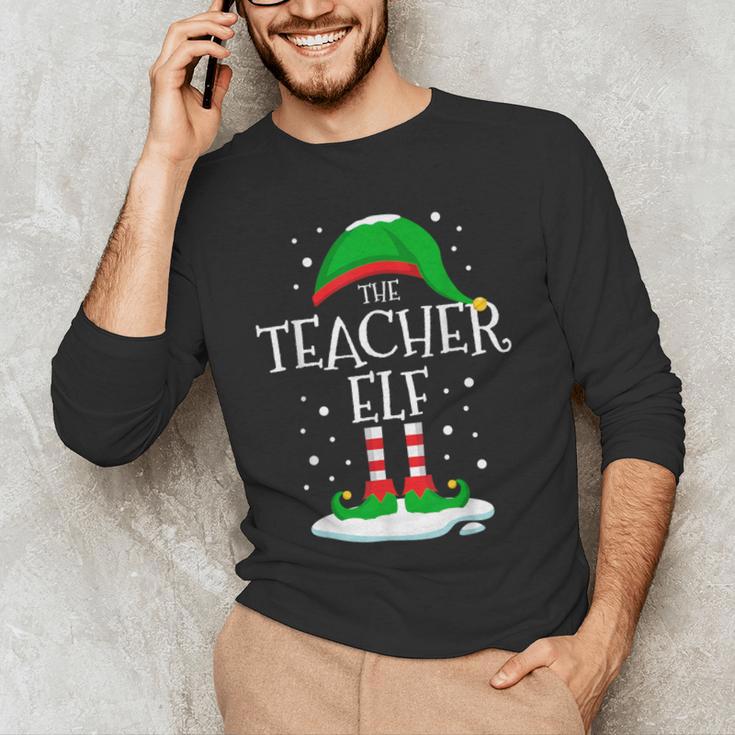 The Teacher Elf Christmas Family Matching Xmas Group For Men Women Men's Long Sleeve T-Shirt, novelty gifts, funny gifts