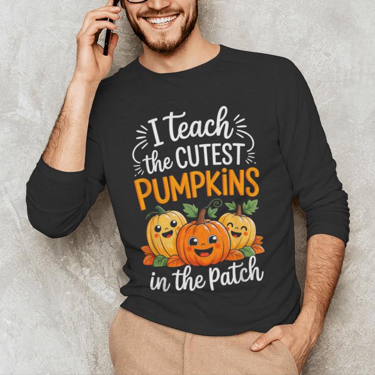 Teacher Halloween Pre-K Teacher Kindergarten Cutest Pumpkins Men's Long Sleeve T-Shirt, novelty gifts, funny gifts Teacher Halloween Pre-K Teacher Kindergarten Cutest Pumpkins Men's Long Sleeve T-Shirt, novelty gifts, funny gifts