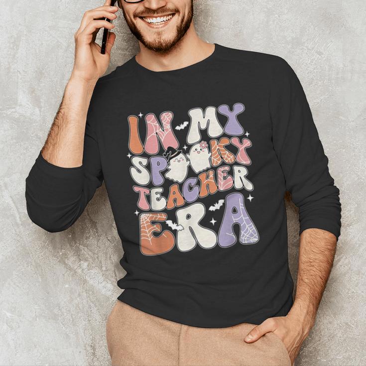 Teacher Halloween In My Spooky Teacher Era Retro Groovy Men's Long Sleeve T-Shirt, novelty gifts, funny gifts Teacher Halloween In My Spooky Teacher Era Retro Groovy Men's Long Sleeve T-Shirt, novelty gifts, funny gifts