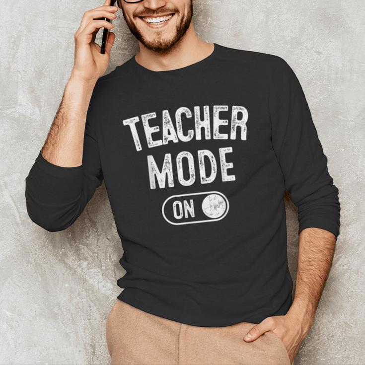 Teacher Mode On School Education Educator Men's Long Sleeve T-Shirt, novelty gifts, funny gifts Teacher Mode On School Education Educator Men's Long Sleeve T-Shirt, novelty gifts, funny gifts
