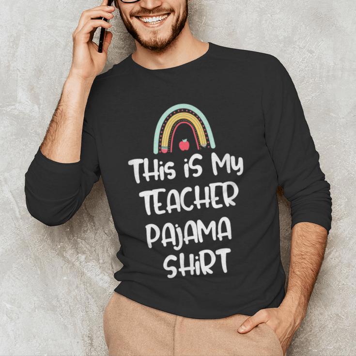 This Is My Teacher Pajama Shirt Teacher Life Tee Men's Long Sleeve T-Shirt, novelty gifts, funny gifts