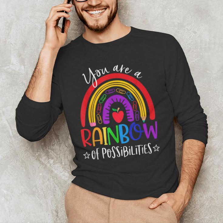 Teacher You Are a Rainbow Of Possibilities Funny Men's Long Sleeve T-Shirt, novelty gifts, funny gifts Teacher You Are a Rainbow Of Possibilities Funny Men's Long Sleeve T-Shirt, novelty gifts, funny gifts