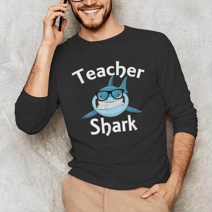 Teacher Shark Teacher For Men Women Men's Long Sleeve T-Shirt, novelty gifts, funny gifts