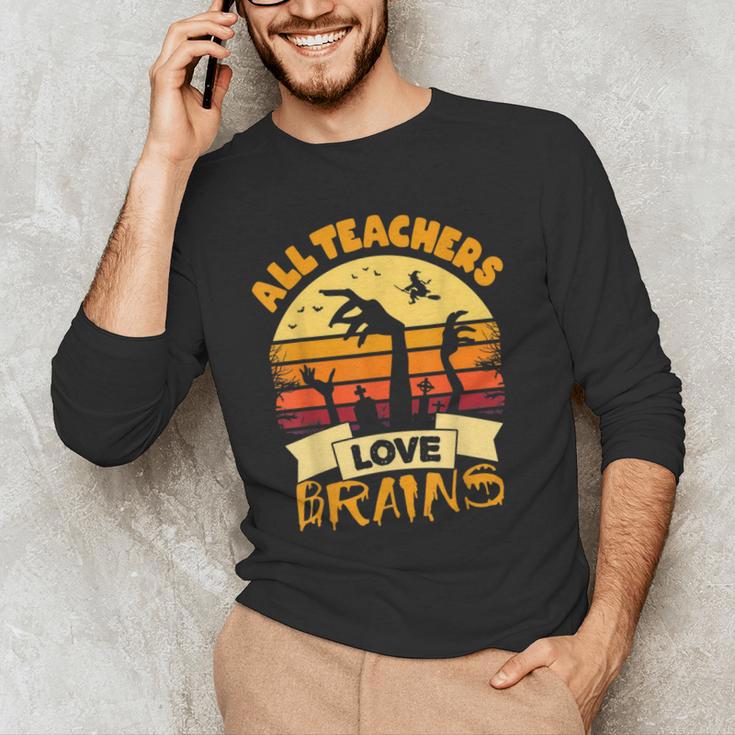 Teacher Shirts Halloween All Teachers Love Brains Men's Long Sleeve T-Shirt, novelty gifts, funny gifts Teacher Shirts Halloween All Teachers Love Brains Men's Long Sleeve T-Shirt, novelty gifts, funny gifts