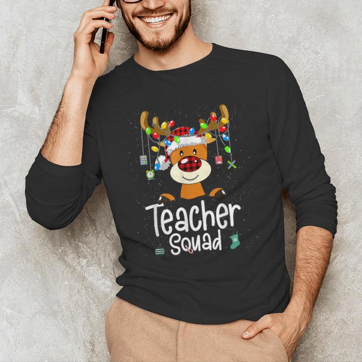 Teacher Squad Red Plaid Rudolph Reindeer Christmas Men's Long Sleeve T-Shirt, novelty gifts, funny gifts Teacher Squad Red Plaid Rudolph Reindeer Christmas Men's Long Sleeve T-Shirt, novelty gifts, funny gifts