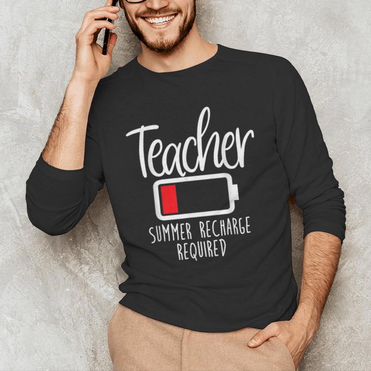 Teacher Summer Recharge Required Last Day School Women Men's Long Sleeve T-Shirt, novelty gifts, funny gifts Teacher Summer Recharge Required Last Day School Women Men's Long Sleeve T-Shirt, novelty gifts, funny gifts