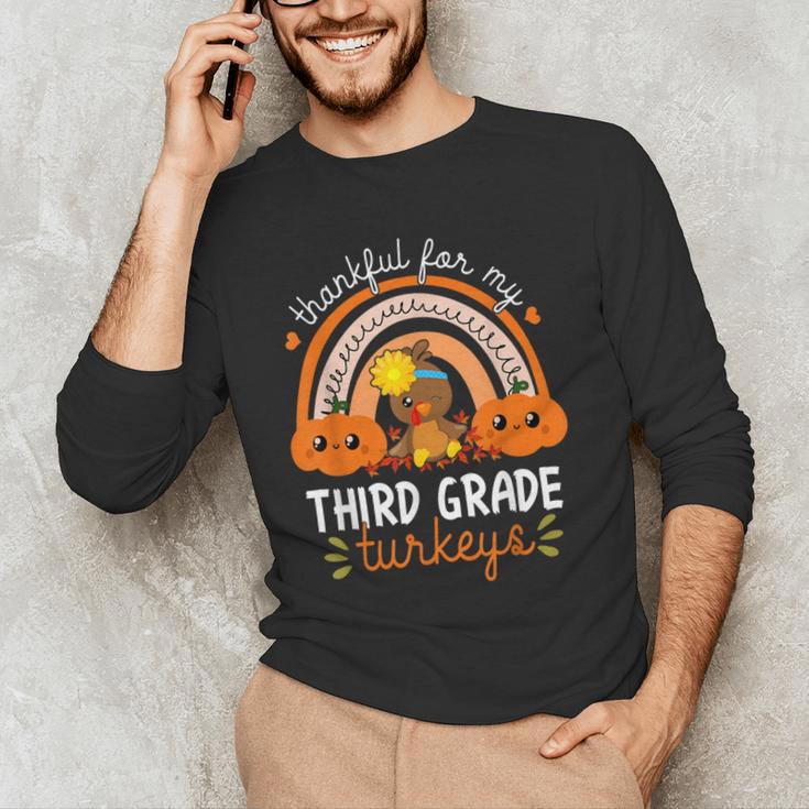 Teacher Thanksgiving Thankful For My Third Grade Turkeys Men's Long Sleeve T-Shirt, novelty gifts, funny gifts Teacher Thanksgiving Thankful For My Third Grade Turkeys Men's Long Sleeve T-Shirt, novelty gifts, funny gifts