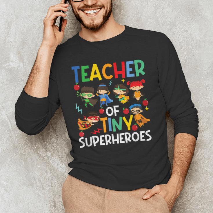 Teacher Of Tiny Superheroes Teach 100th Day Of School Men Women Girls Kids Men's Long Sleeve T-Shirt, novelty gifts, funny gifts Teacher Of Tiny Superheroes Teach 100th Day Of School Men Women Girls Kids Men's Long Sleeve T-Shirt, novelty gifts, funny gifts