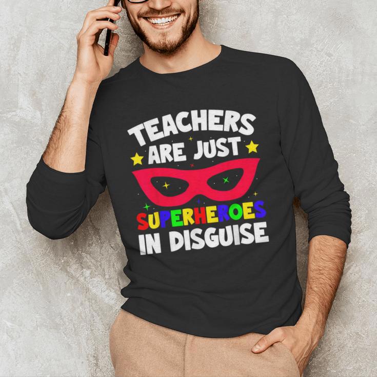 Teachers Are Just Superheroes In Disguise School Men's Long Sleeve T-Shirt, novelty gifts, funny gifts Teachers Are Just Superheroes In Disguise School Men's Long Sleeve T-Shirt, novelty gifts, funny gifts