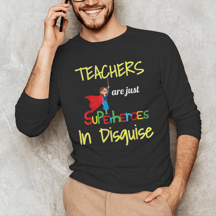 Teachers Are Superheroes First Day School T-Shirt Men's Long Sleeve T-Shirt, novelty gifts, funny gifts