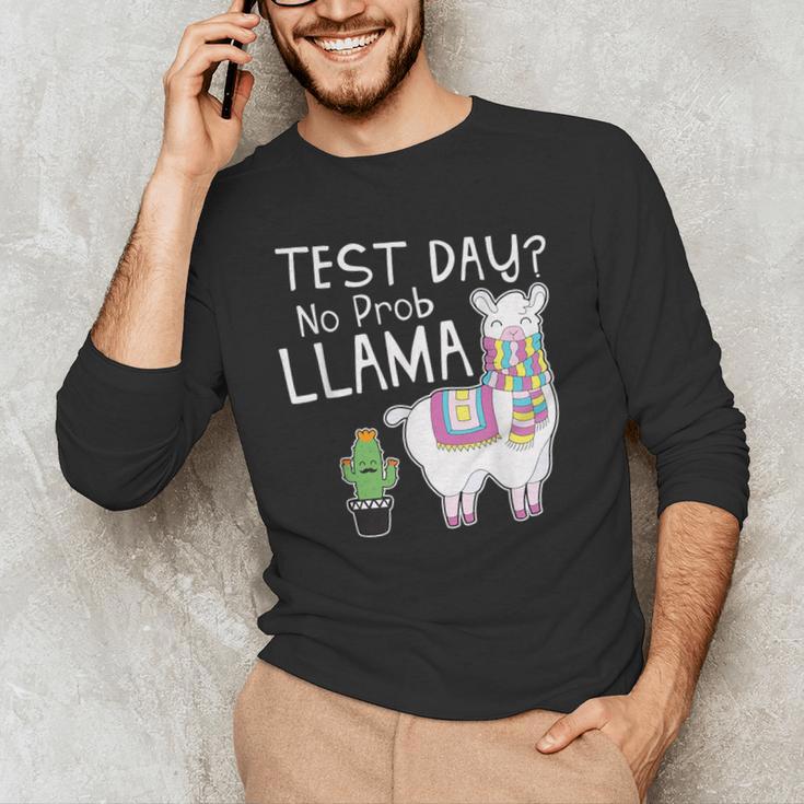 Teachers Testing Day Test Day No Prob Llama Teacher Men's Long Sleeve T-Shirt, novelty gifts, funny gifts Teachers Testing Day Test Day No Prob Llama Teacher Men's Long Sleeve T-Shirt, novelty gifts, funny gifts