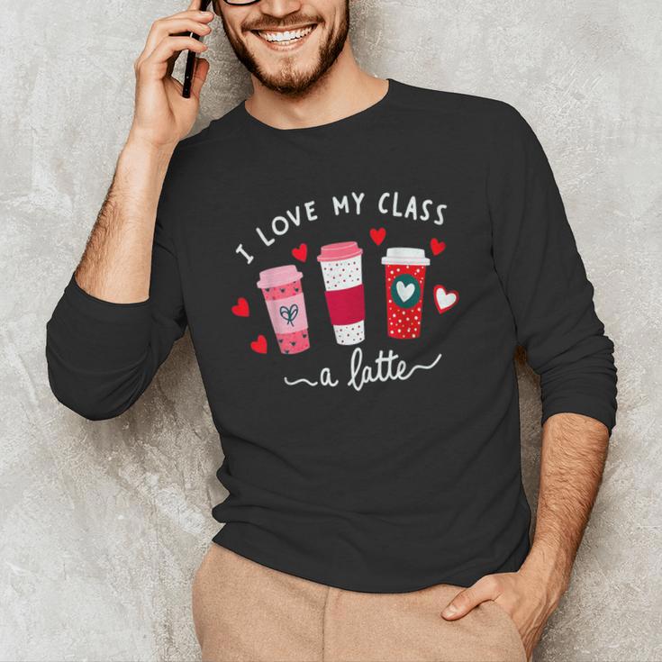Teachers Valentine Day I Love My Class A Latte Coffee Women Men's Long Sleeve T-Shirt, novelty gifts, funny gifts Teachers Valentine Day I Love My Class A Latte Coffee Women Men's Long Sleeve T-Shirt, novelty gifts, funny gifts