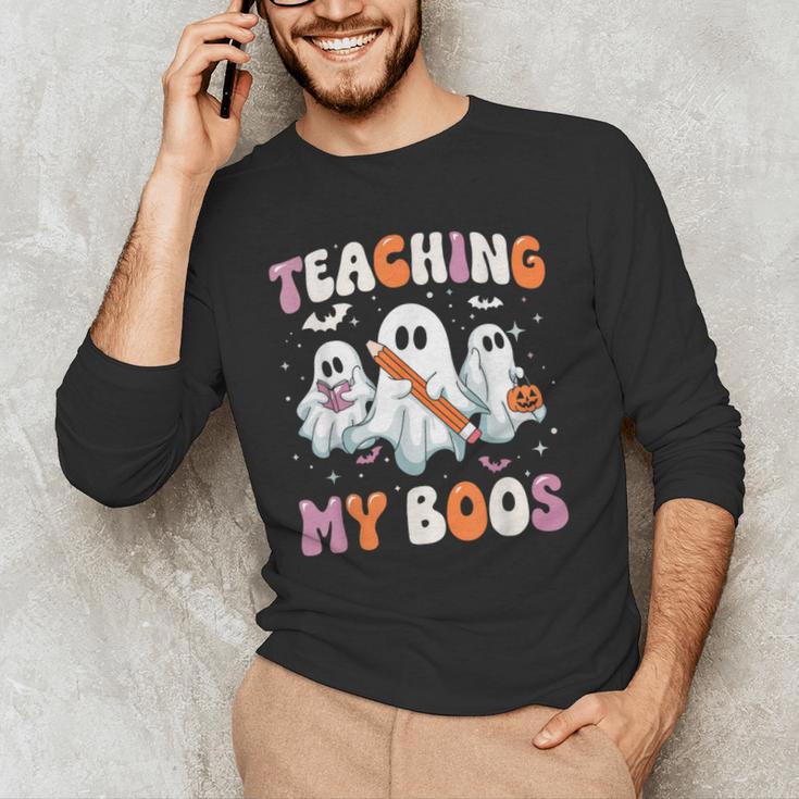 Teaching My Boos Teacher Cute Ghost Teacher Halloween Men's Long Sleeve T-Shirt, novelty gifts, funny gifts Teaching My Boos Teacher Cute Ghost Teacher Halloween Men's Long Sleeve T-Shirt, novelty gifts, funny gifts