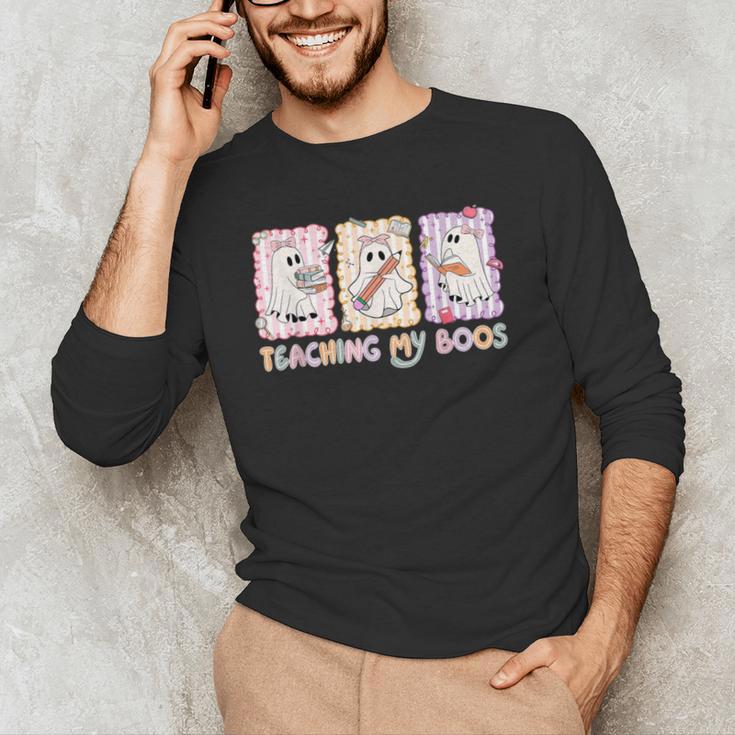 Teaching Is My Boos Teacher Ghost Halloween Women Girls Men's Long Sleeve T-Shirt, novelty gifts, funny gifts Teaching Is My Boos Teacher Ghost Halloween Women Girls Men's Long Sleeve T-Shirt, novelty gifts, funny gifts