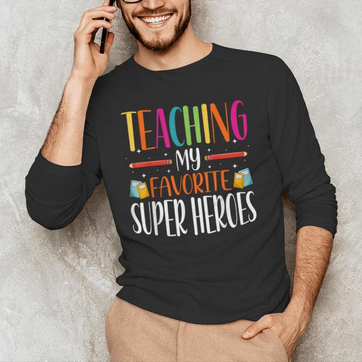 Teaching My Favorite Superheros Men Women SPED Teacher Men's Long Sleeve T-Shirt, novelty gifts, funny gifts
