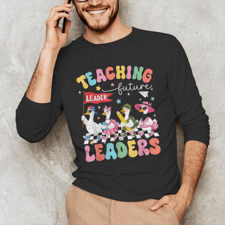 Teaching Future Leaders Groovy Teacher Back To School Men's Long Sleeve T-Shirt, novelty gifts, funny gifts Teaching Future Leaders Groovy Teacher Back To School Men's Long Sleeve T-Shirt, novelty gifts, funny gifts
