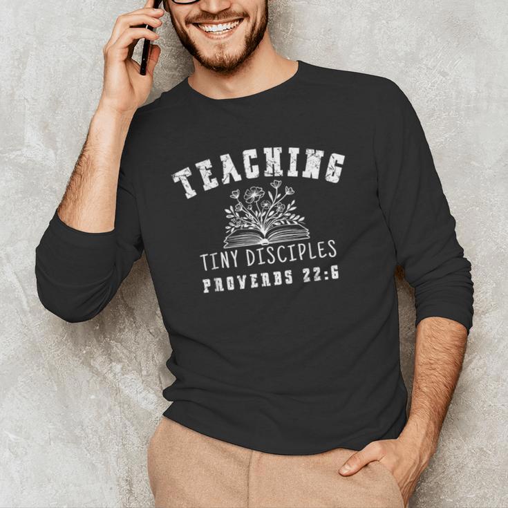 Teaching Tiny Disciples Christian Bible Verse Teacher Men's Long Sleeve T-Shirt, novelty gifts, funny gifts Teaching Tiny Disciples Christian Bible Verse Teacher Men's Long Sleeve T-Shirt, novelty gifts, funny gifts