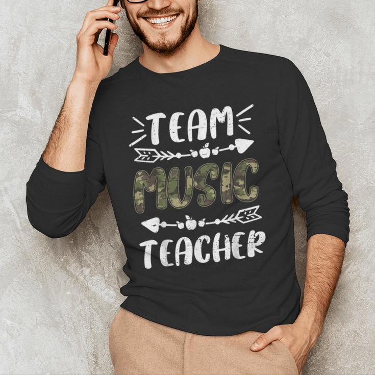 Team Music Teacher Camo Teacher Student Back To School Men's Long Sleeve T-Shirt, novelty gifts, funny gifts Team Music Teacher Camo Teacher Student Back To School Men's Long Sleeve T-Shirt, novelty gifts, funny gifts