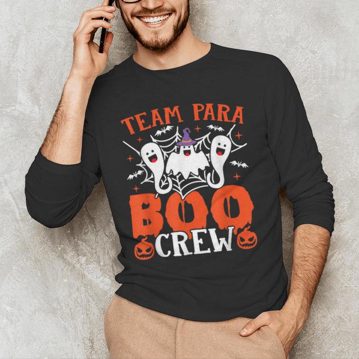 Team Para Boo Crew Halloween Ghost Paraprofessional Teacher Men's Long Sleeve T-Shirt, novelty gifts, funny gifts Team Para Boo Crew Halloween Ghost Paraprofessional Teacher Men's Long Sleeve T-Shirt, novelty gifts, funny gifts