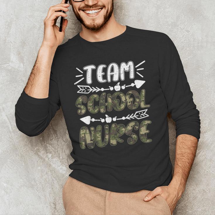 Team School Nurse Camo Teacher Student Back To School For Men Women Men's Long Sleeve T-Shirt, novelty gifts, funny gifts