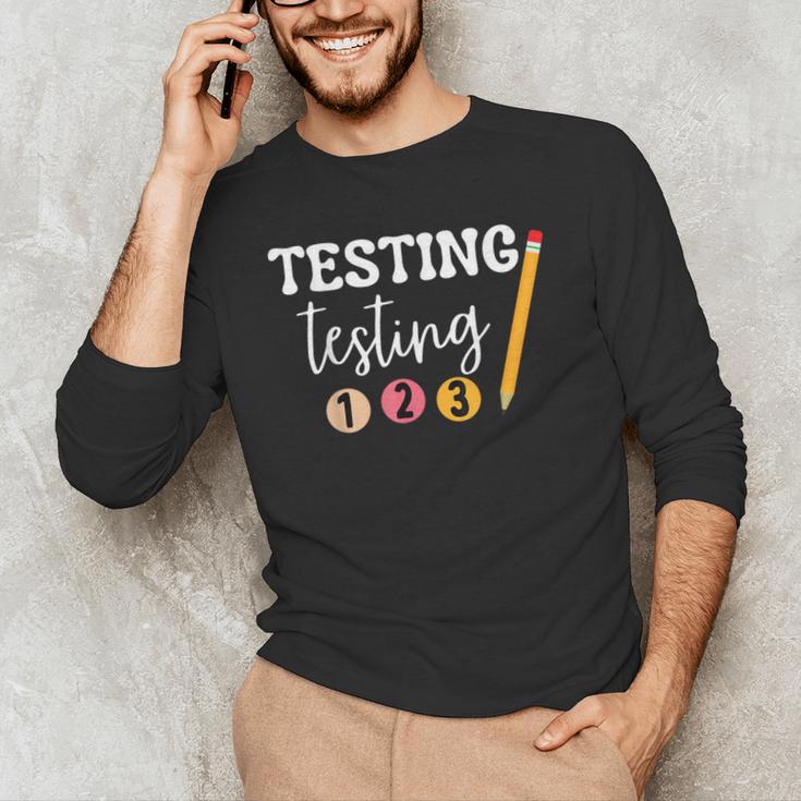 Testing Testing 123 Cute Math Teacher Student Test Day Men Women Girls Kids Men's Long Sleeve T-Shirt, novelty gifts, funny gifts Testing Testing 123 Cute Math Teacher Student Test Day Men Women Girls Kids Men's Long Sleeve T-Shirt, novelty gifts, funny gifts