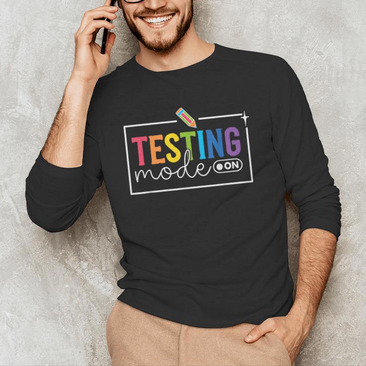 Testing Mode On Testing Day Motivational Teacher Kids Men's Long Sleeve T-Shirt, novelty gifts, funny gifts Testing Mode On Testing Day Motivational Teacher Kids Men's Long Sleeve T-Shirt, novelty gifts, funny gifts