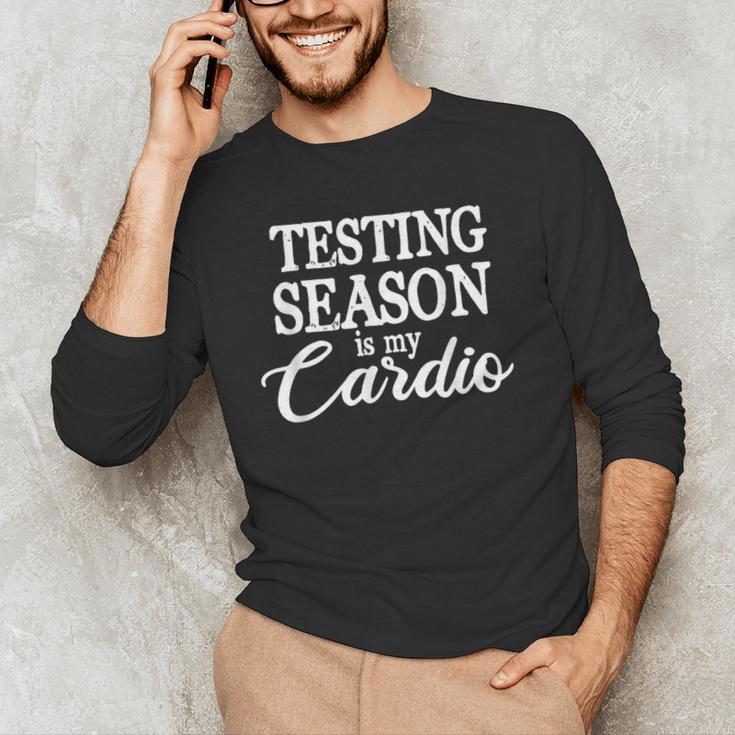 Testing Season Is My Cardio Teacher Test Day Men's Long Sleeve T-Shirt, novelty gifts, funny gifts Testing Season Is My Cardio Teacher Test Day Men's Long Sleeve T-Shirt, novelty gifts, funny gifts