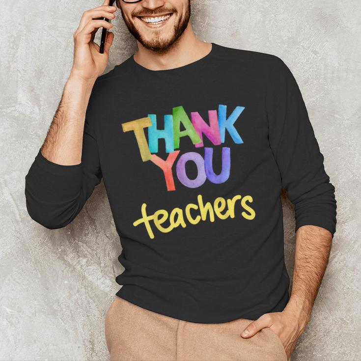Thank You Teacher Appreciation Graduation Men Women Girls Kids Men's Long Sleeve T-Shirt, novelty gifts, funny gifts