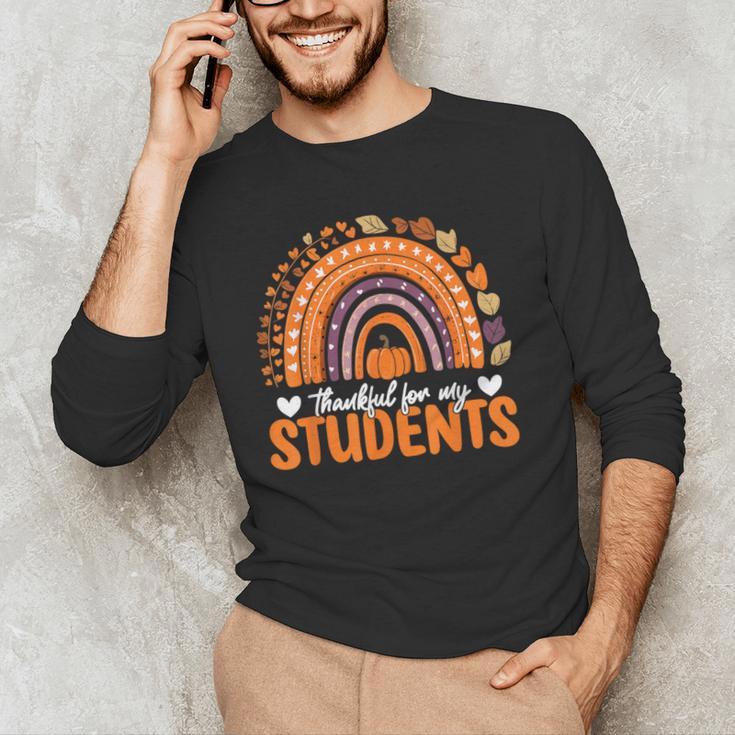 Thankful For My Students Teacher Thanksgiving School Fall Men's Long Sleeve T-Shirt, novelty gifts, funny gifts Thankful For My Students Teacher Thanksgiving School Fall Men's Long Sleeve T-Shirt, novelty gifts, funny gifts