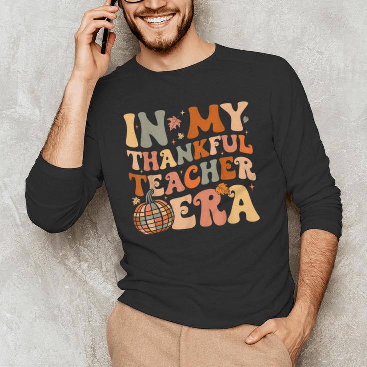 In My Thankful Teacher Era Cute Groovy Thanksgiving Teacher Men's Long Sleeve T-Shirt, novelty gifts, funny gifts In My Thankful Teacher Era Cute Groovy Thanksgiving Teacher Men's Long Sleeve T-Shirt, novelty gifts, funny gifts